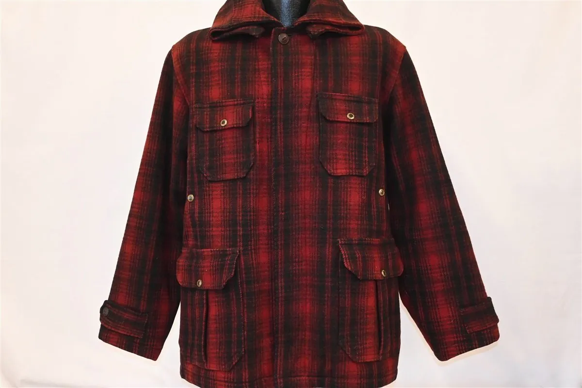 30s Woolrich 501 Plaid Mackinaw Hunting Jacket Extra Large