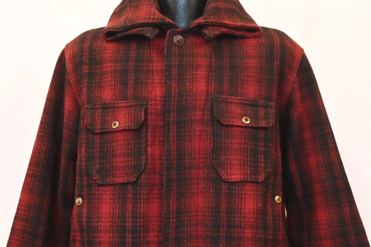 30s Woolrich 501 Plaid Mackinaw Hunting Jacket Extra Large