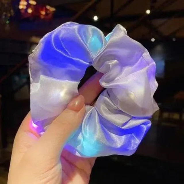 3Pcs New Arrival Girls LED Luminous Scrunchies Hairband Ponytail Holder Headwear Elastic Hair Bands Solid Color Hair Accessories