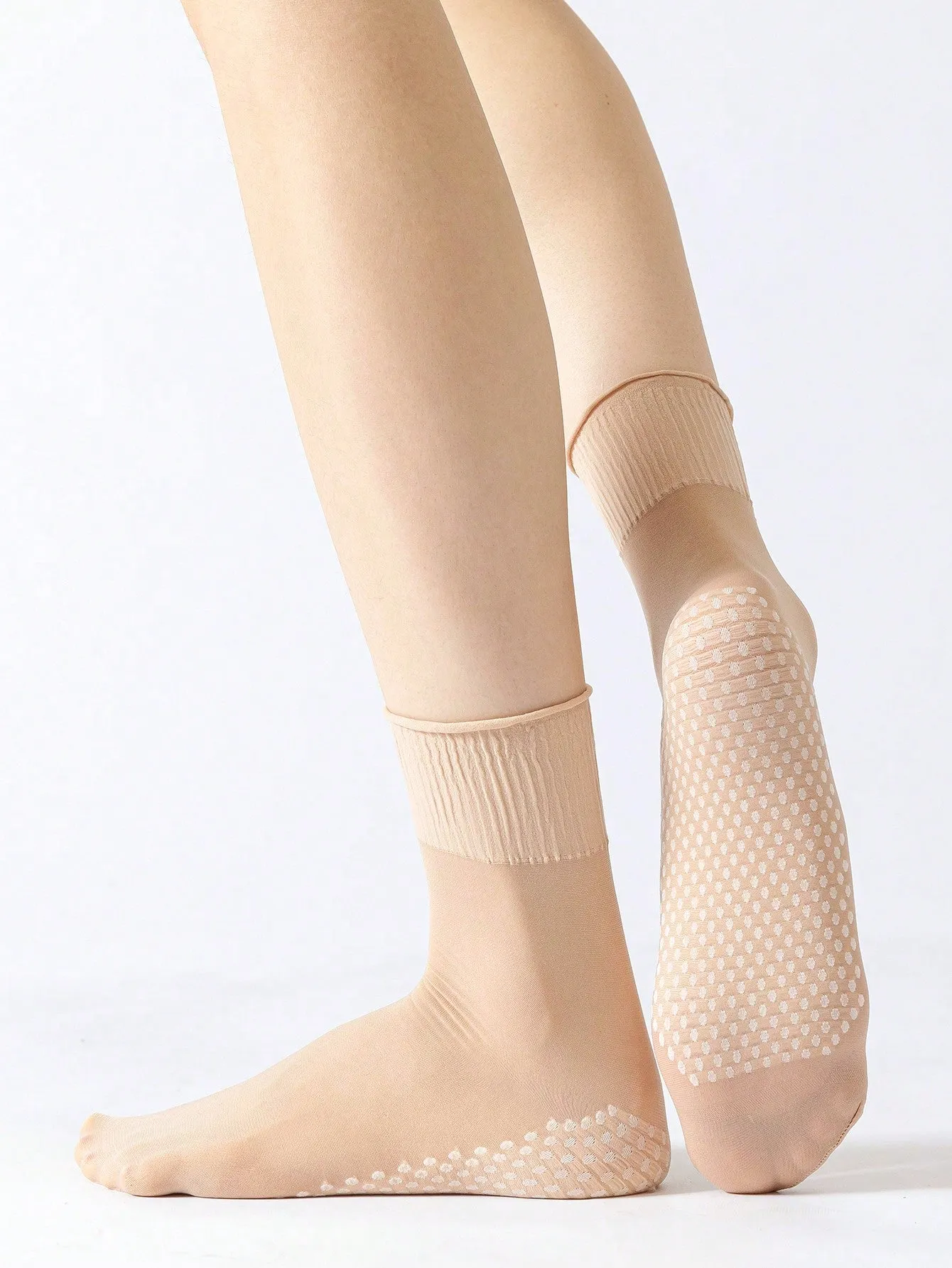 4pairs Simple Breathable Anti-slip Stockings