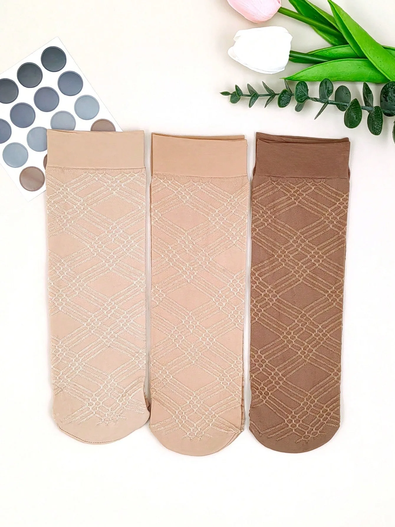 4pairs Simple Breathable Anti-slip Stockings