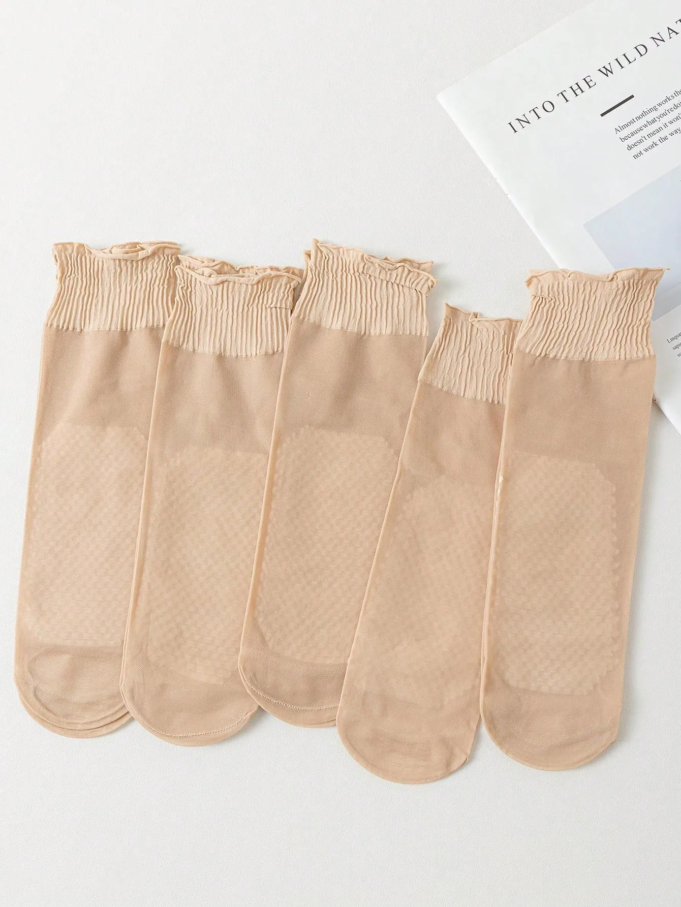 4pairs Simple Breathable Anti-slip Stockings