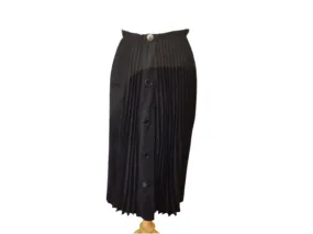 Accordion Pleated Button Skirt 871