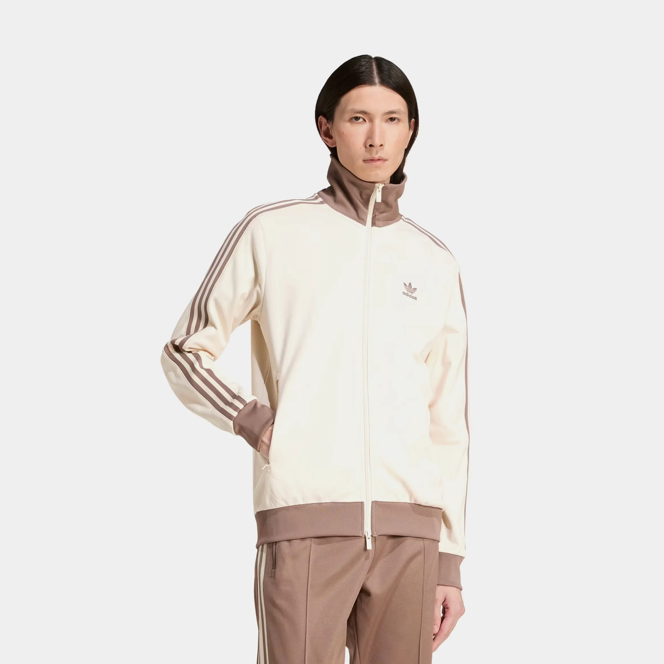 Adicolor Classic Beckenbauer Track Mens Jacket (White/Trace Brown)