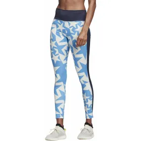 adidas Believe This Iteration High Rise Womens Long Training Tights - Blue