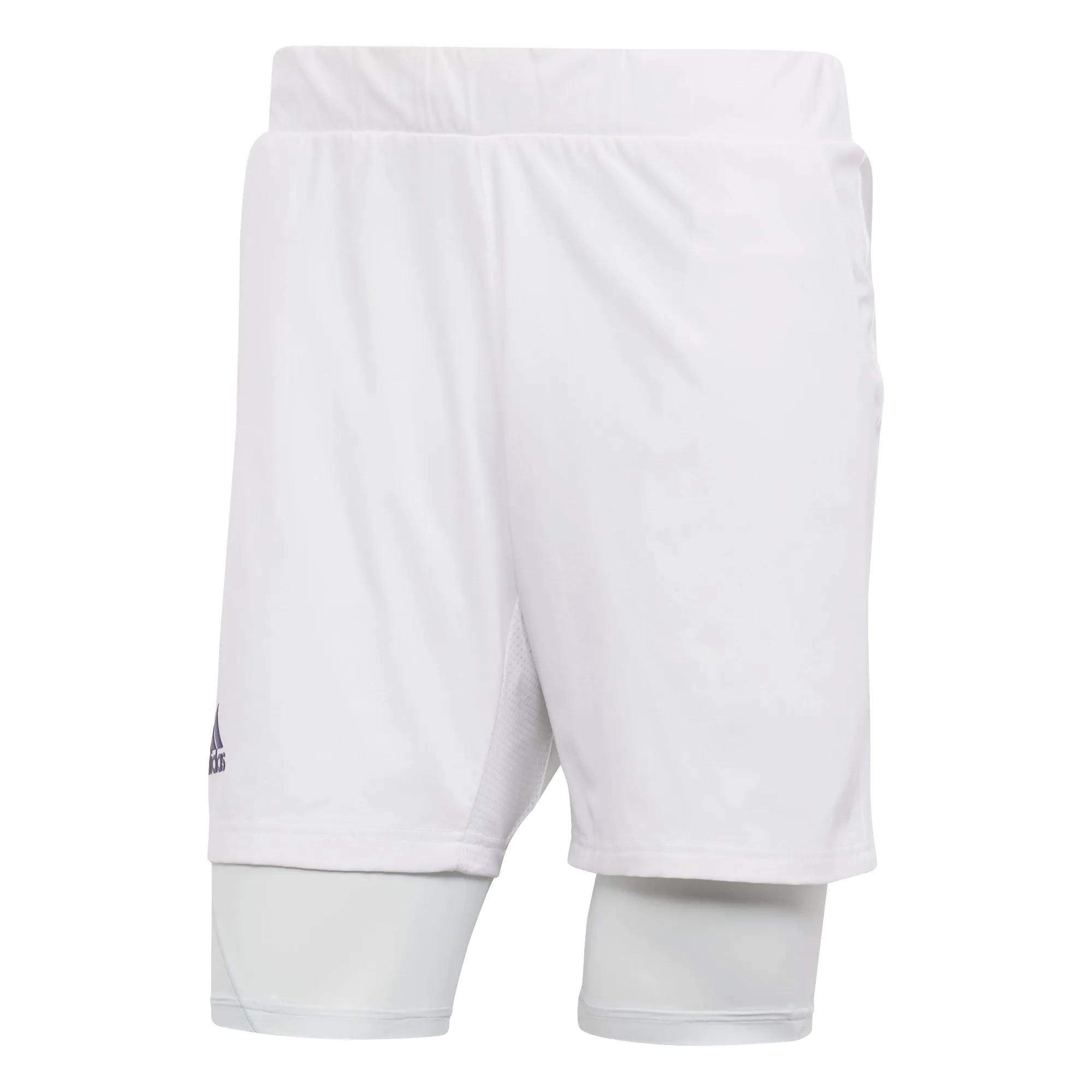 Adidas HEAT.RDY White 2 in 1 7in Mens Tennis Shorts