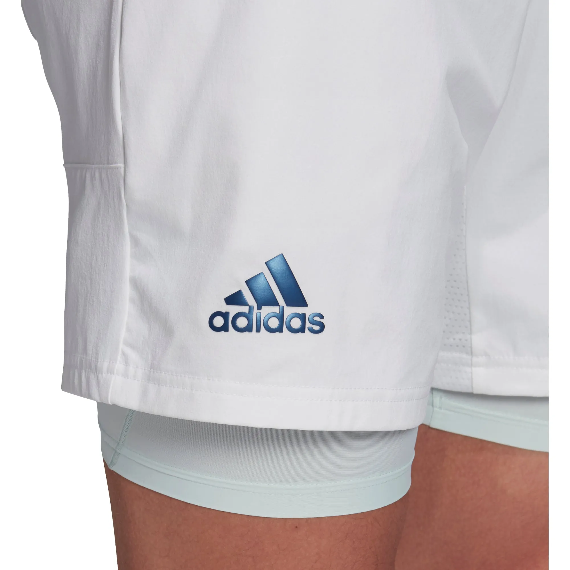 Adidas HEAT.RDY White 2 in 1 7in Mens Tennis Shorts