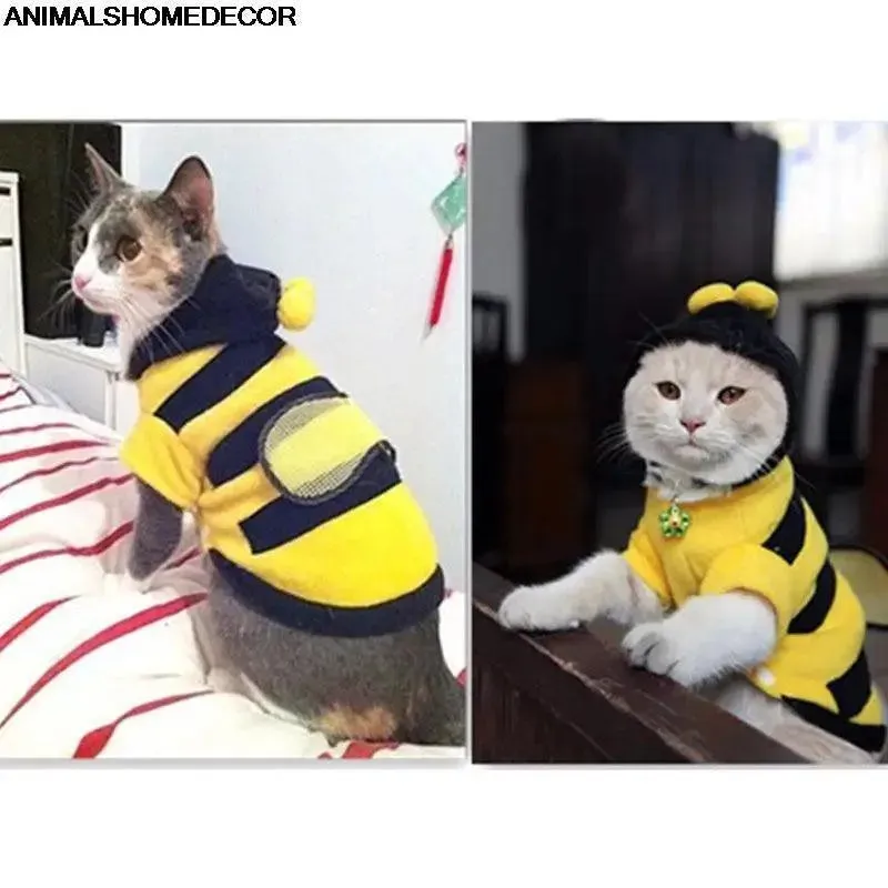 Adorable Bee-Themed Soft Fleece Pet Clothes