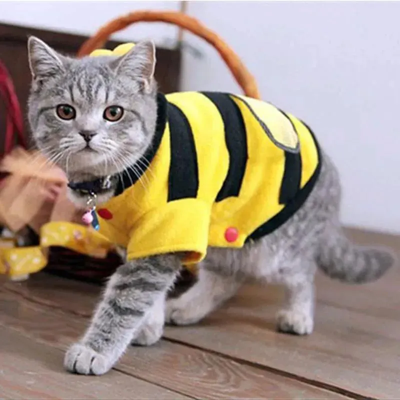 Adorable Bee-Themed Soft Fleece Pet Clothes