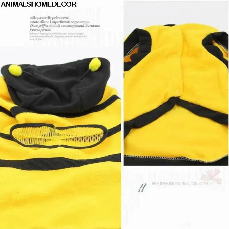 Adorable Bee-Themed Soft Fleece Pet Clothes