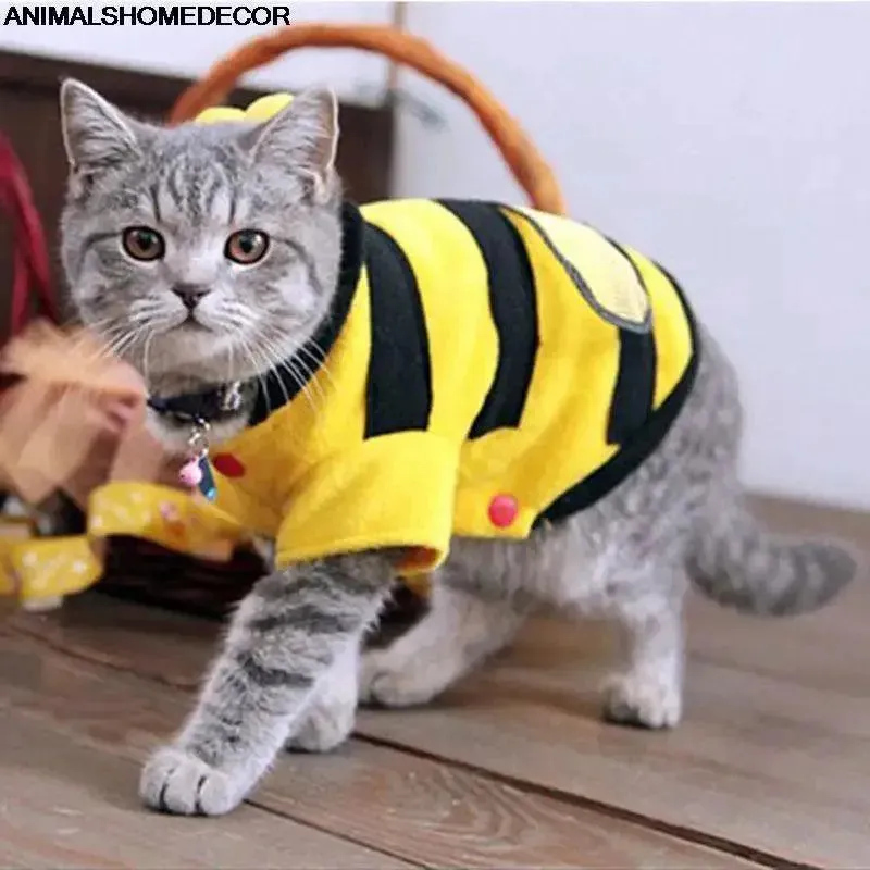 Adorable Bee-Themed Soft Fleece Pet Clothes