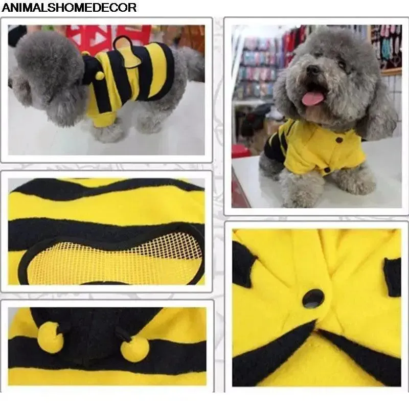 Adorable Bee-Themed Soft Fleece Pet Clothes