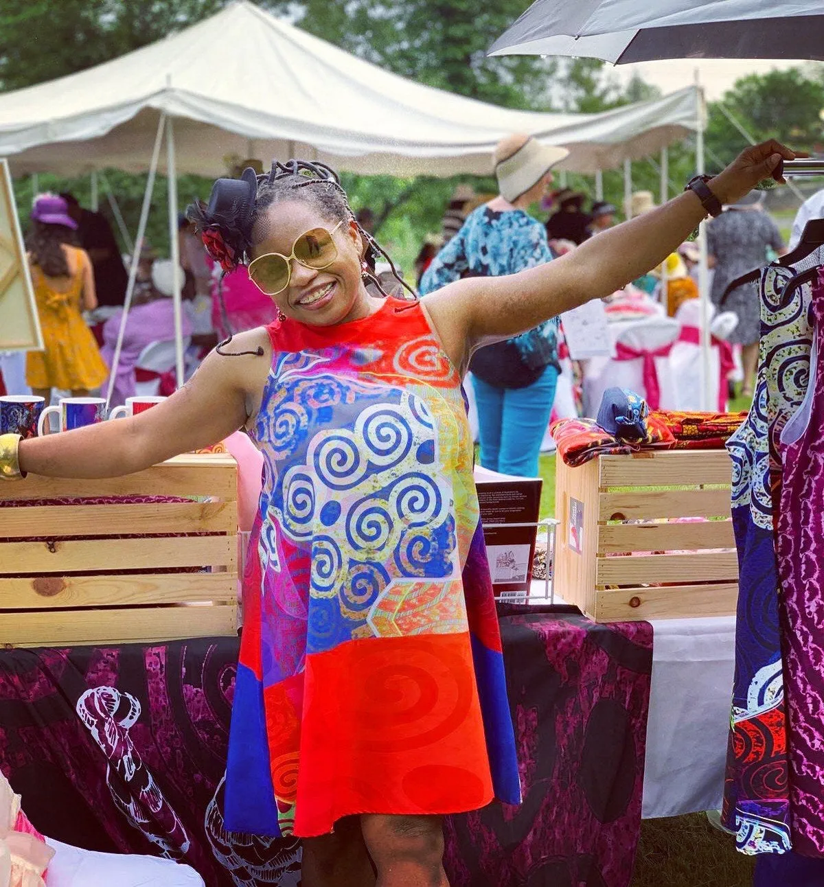 African Queen Checker A-Line Dress