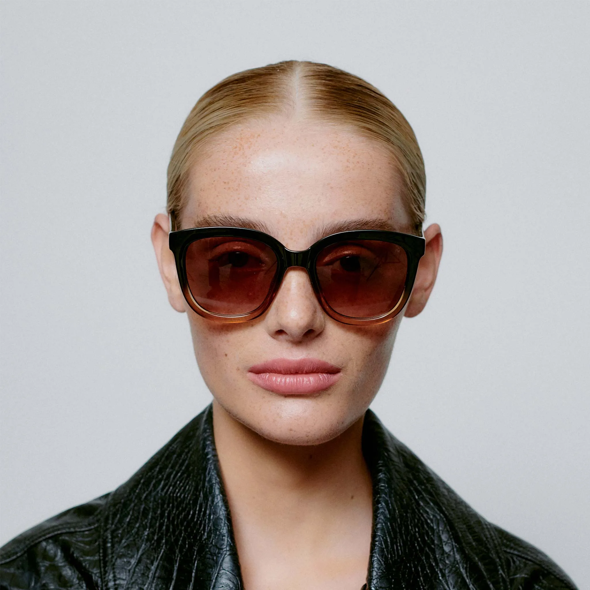 A.Kjaerbede Billy Black Brown Transparent Sunglasses