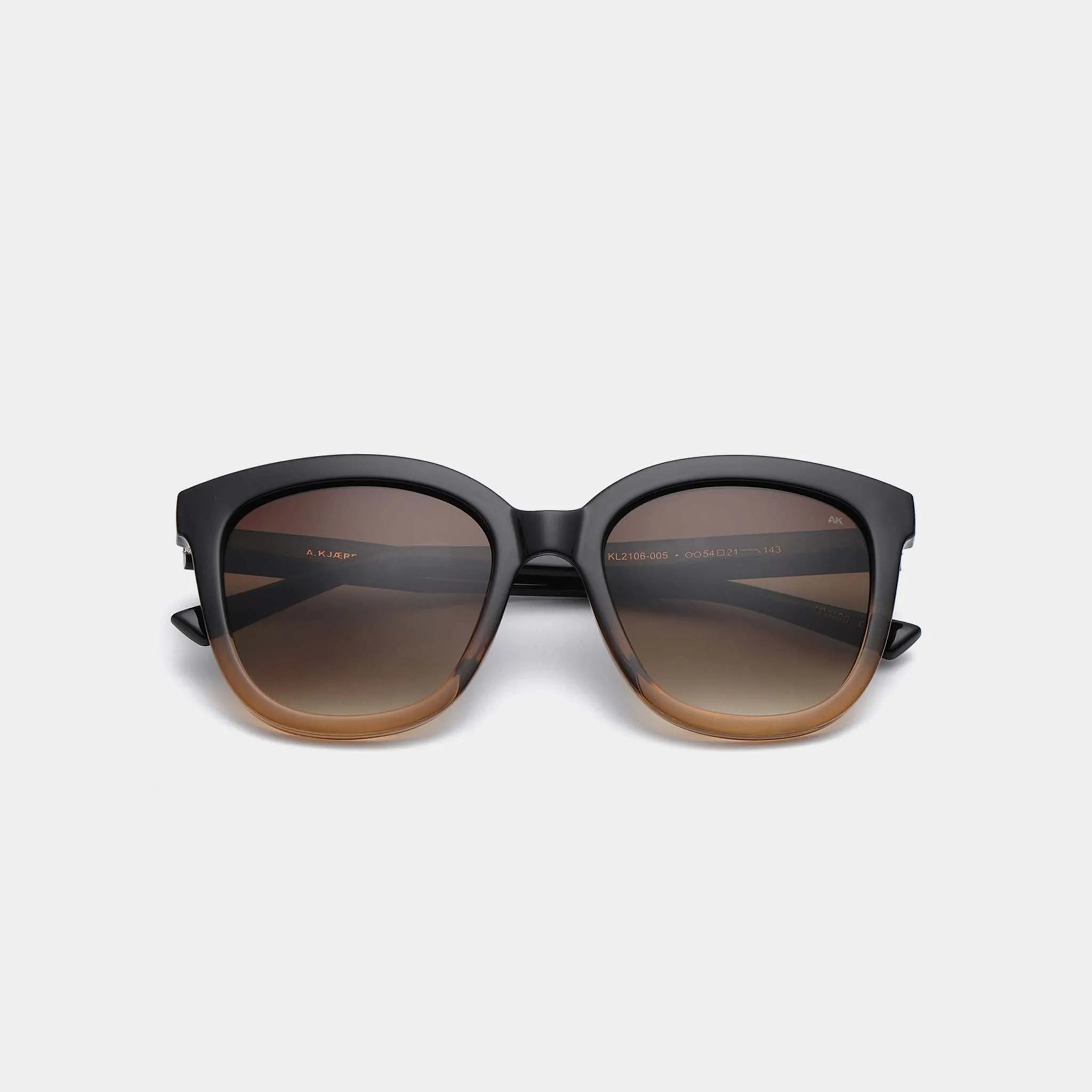 A.Kjaerbede Billy Black Brown Transparent Sunglasses