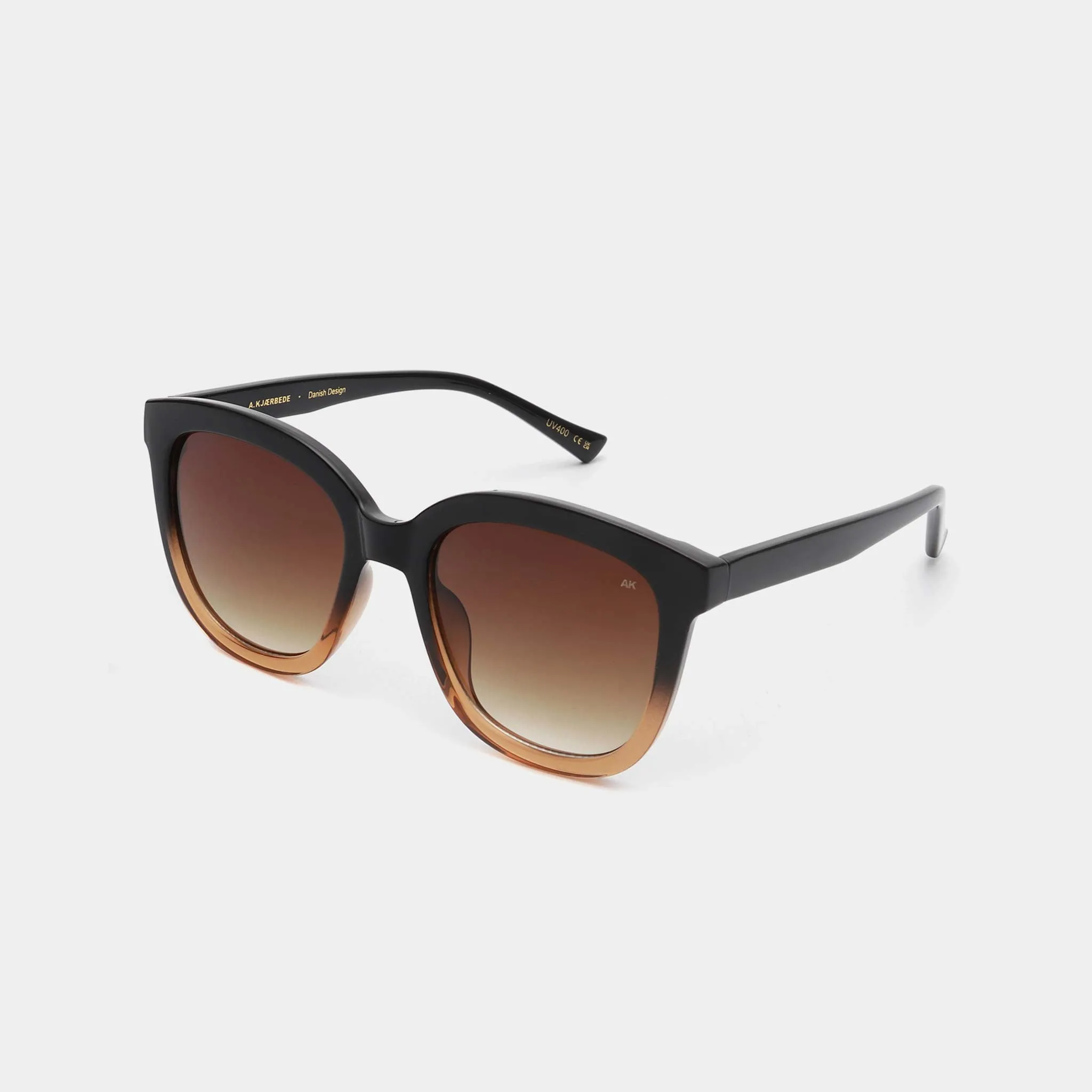 A.Kjaerbede Billy Black Brown Transparent Sunglasses