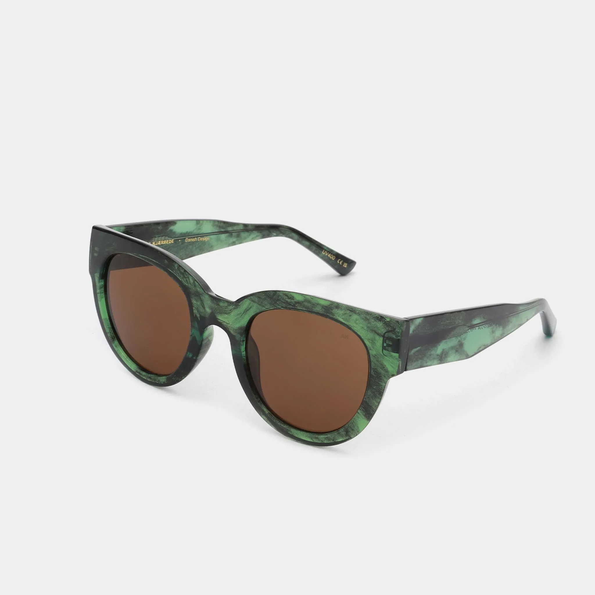 A.Kjaerbede Lilly Green Marble Transparent Sunglasses