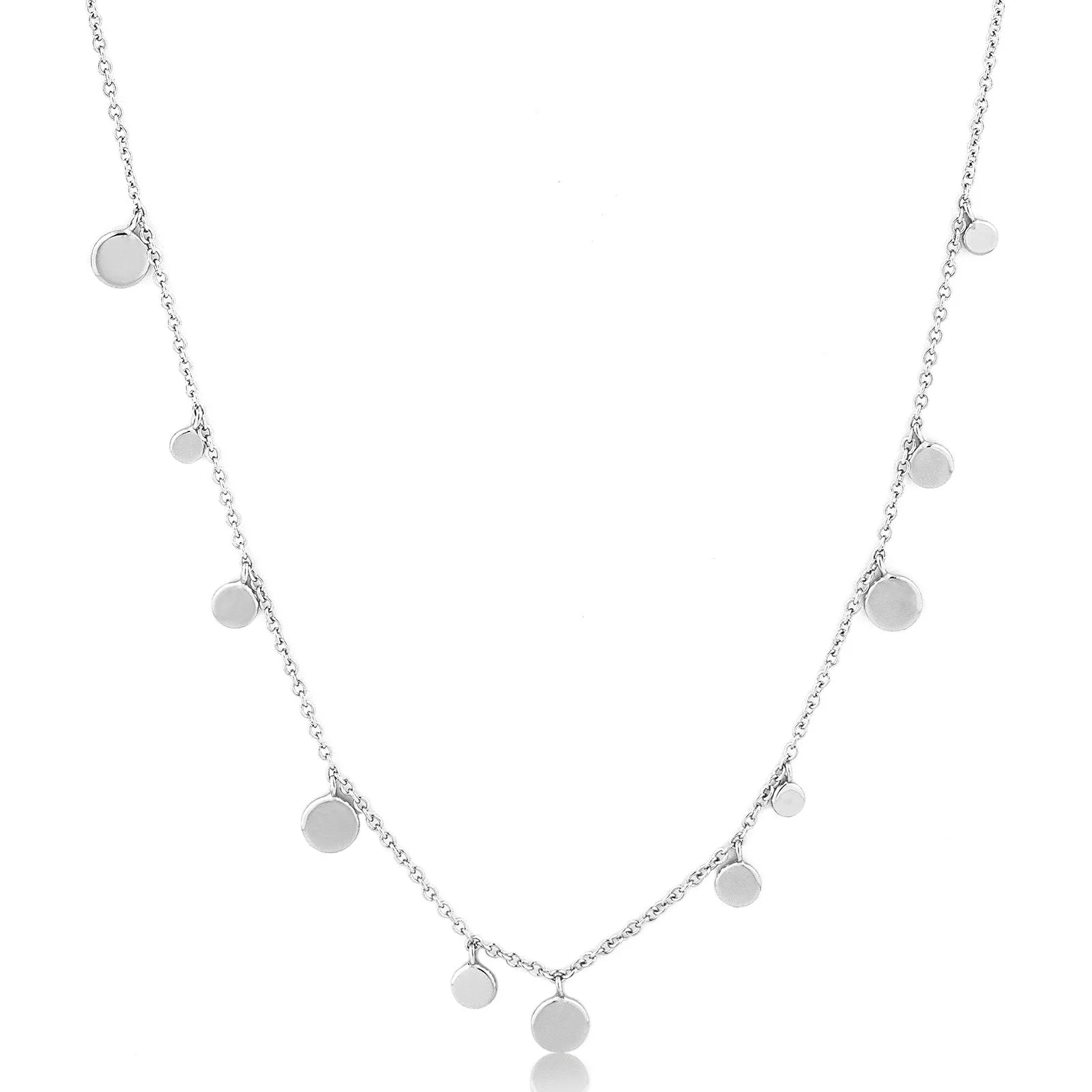 Ania Haie Sterling Silver Geometry Mixed Discs Necklace