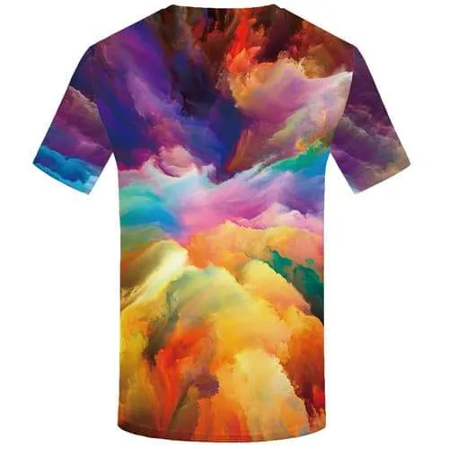 Art T shirts Men Graffiti Tshirt Anime Colorful T-shirts 3d Painting Tshirts Novelty Abstract Tshirts Cool Short Sleeve Fashion