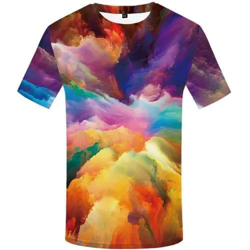 Art T shirts Men Graffiti Tshirt Anime Colorful T-shirts 3d Painting Tshirts Novelty Abstract Tshirts Cool Short Sleeve Fashion