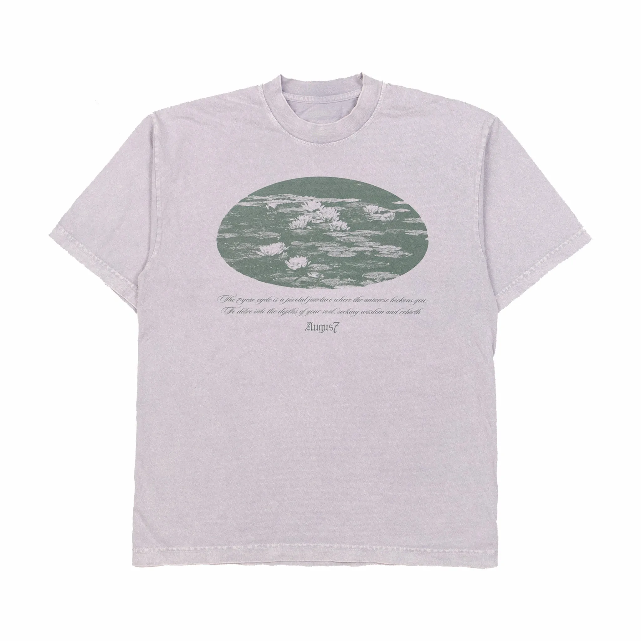 August 7 Year Anniversary "Lotus Pond " Tee (Ice Grey)