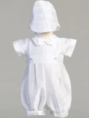 Baby Boys White Baptism & Christening Romper/Gown (8478)