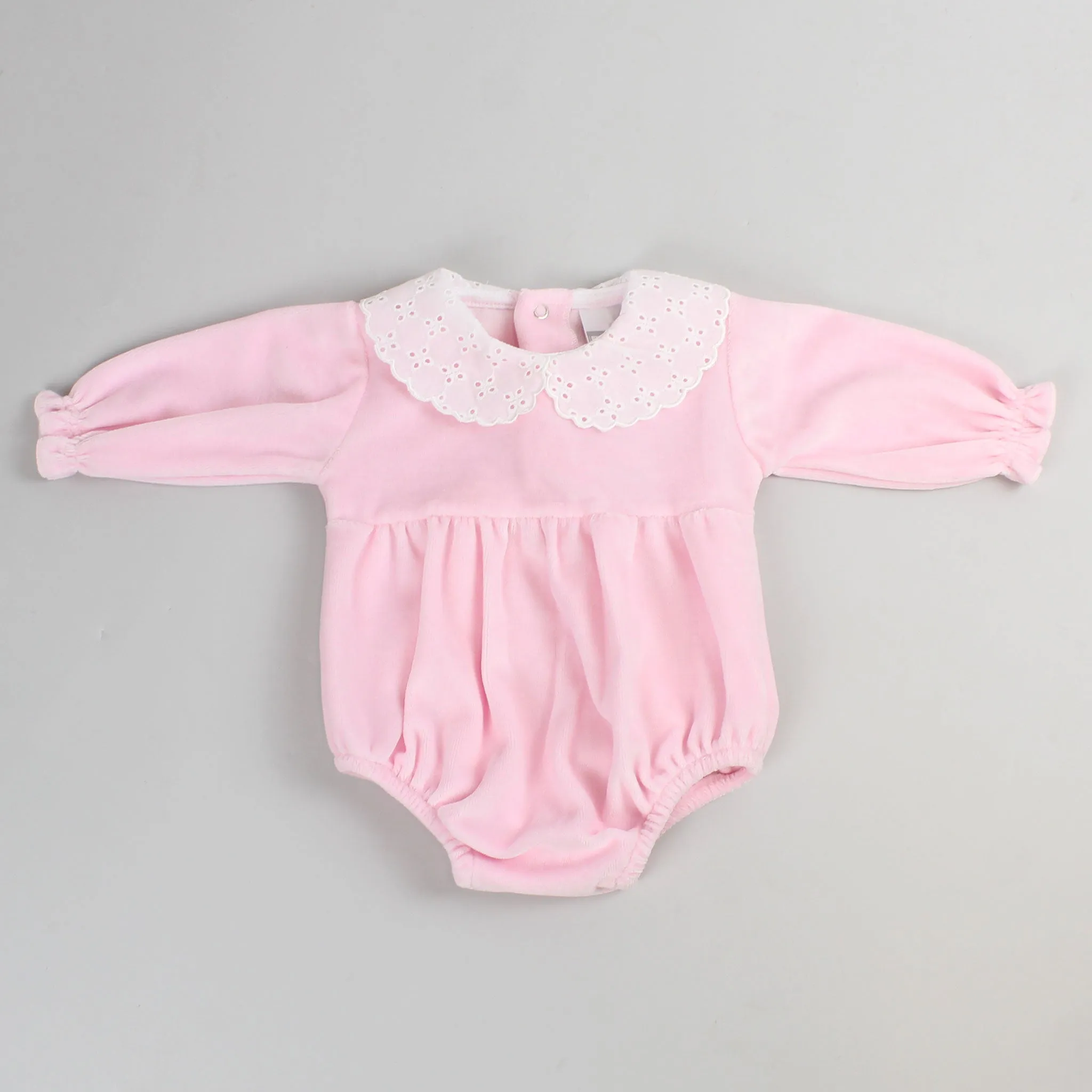 Baby Girls Velour Romper - Pink - Pex Nova