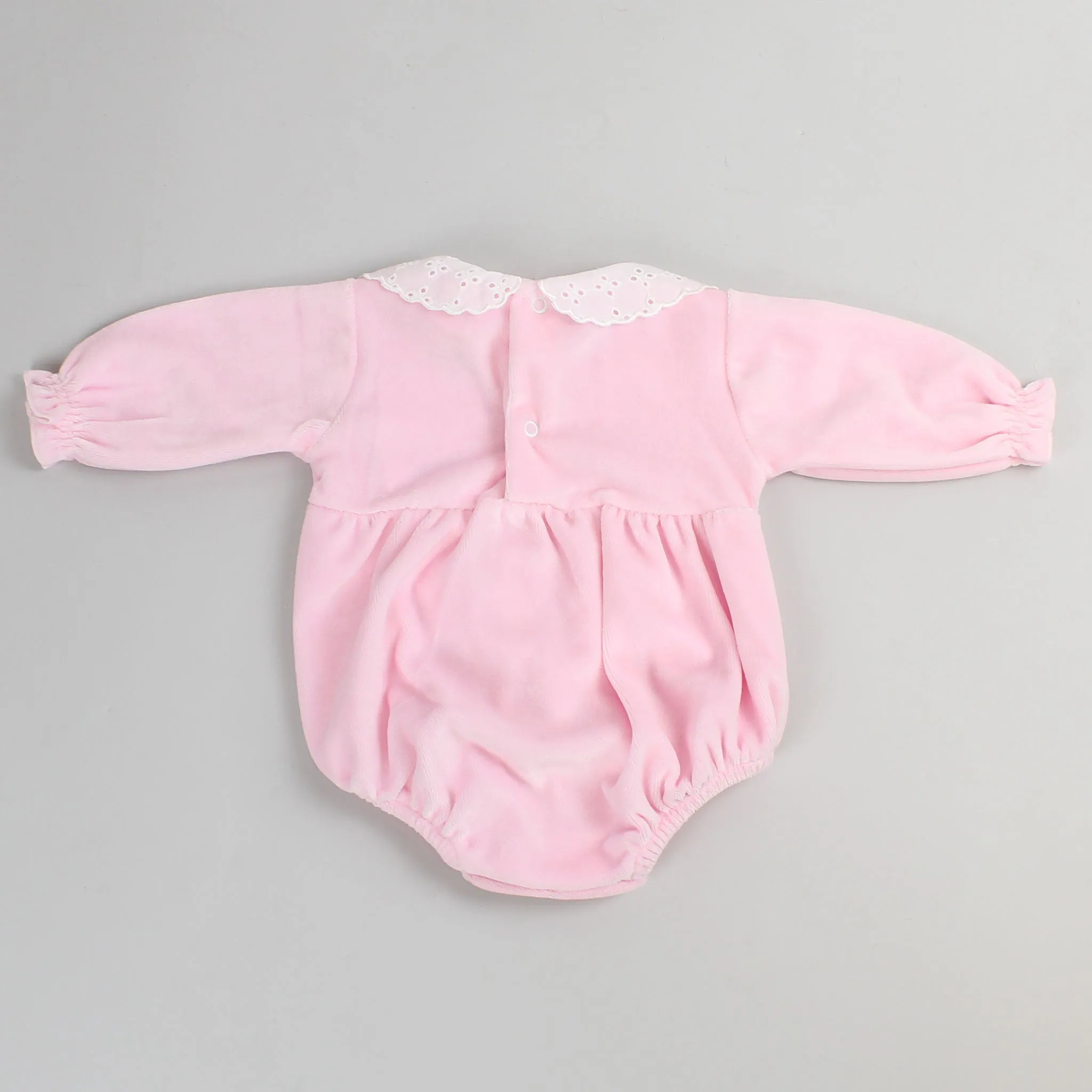 Baby Girls Velour Romper - Pink - Pex Nova