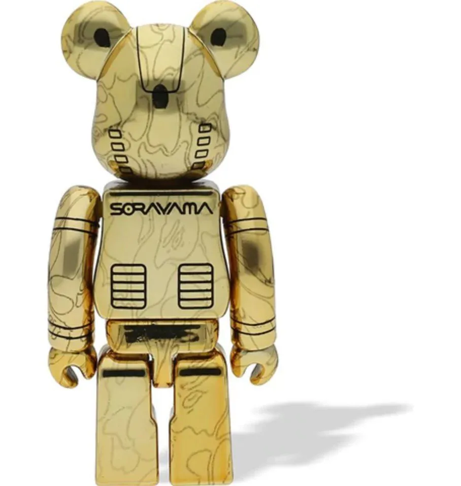 Baby Milo X Hajime Sorayama Gold 100% & 400% Be@rbrick x Bape- A Bathing Ape