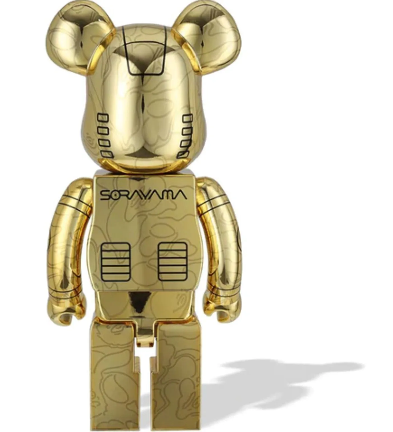 Baby Milo X Hajime Sorayama Gold 1000% Be@rbrick x Bape- A Bathing Ape