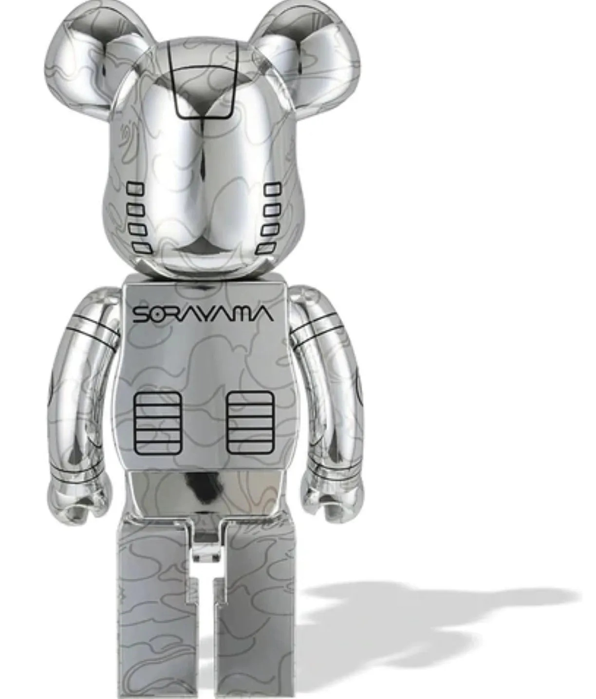 Baby Milo X Hajime Sorayama Silver 1000% Be@rbrick x Bape- A Bathing Ape