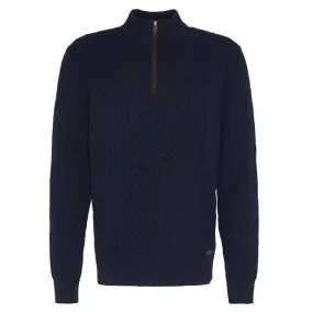 Barbour Ramsden Lambswool Half Zip Knitted Mens Jumper - Navy