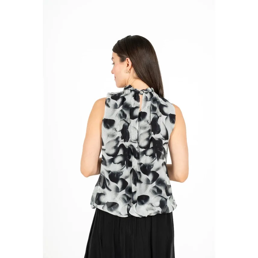 Black Flowing Petals Blouse