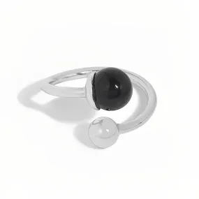 Black Onyx Spiral Ring - Philophrosyne