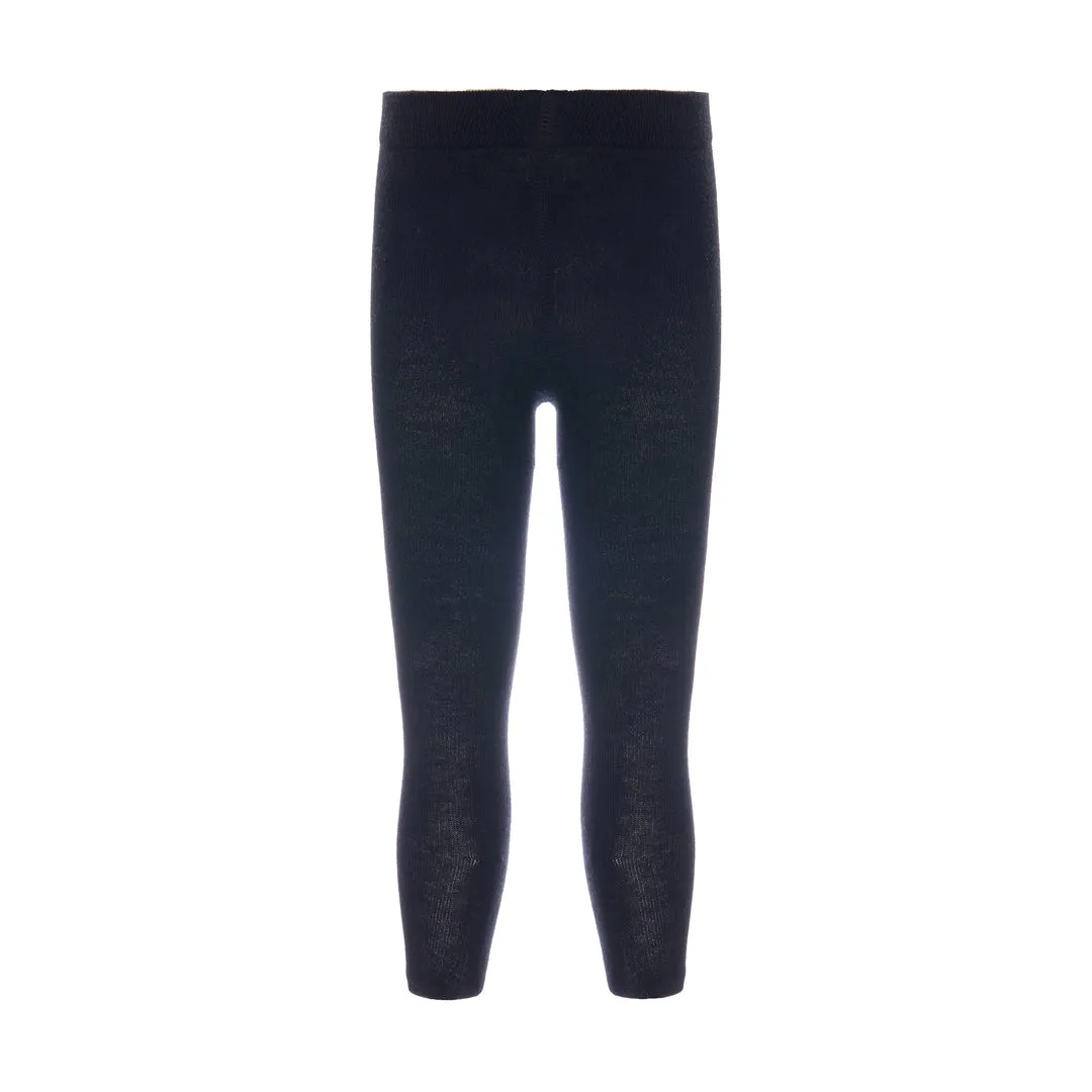 Black Plain Cotton Tights