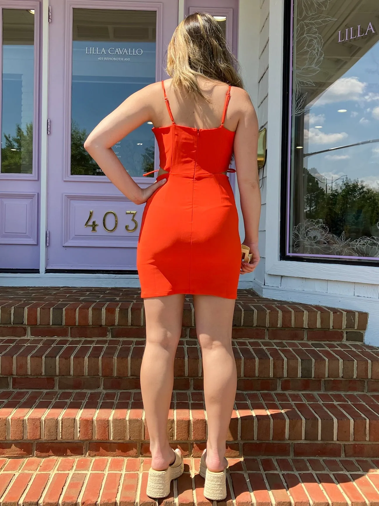 Blood Orange Cut Out Mini Dress