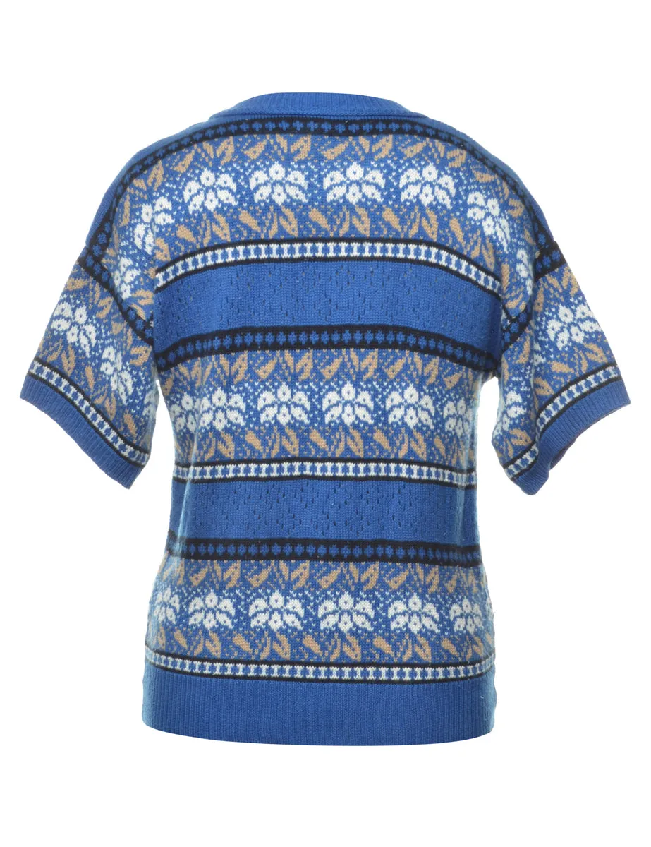 Blue Nordic Jumper - M