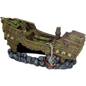 Blue Ribbon Exotic Environments Jumbo Size Shipwreck Tank Accessory