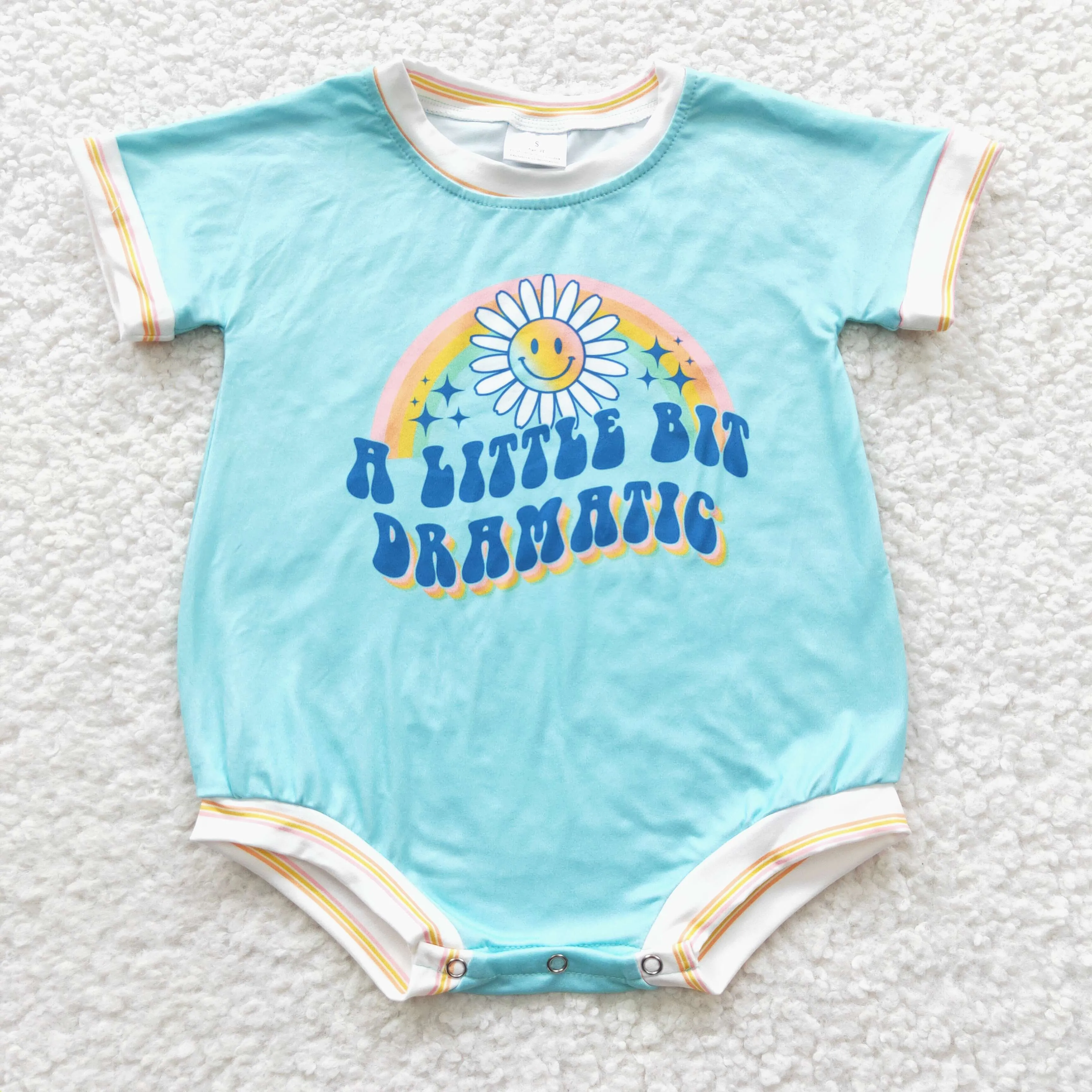 blue smile face baby girls romper SR0339