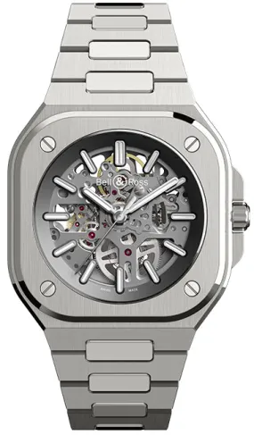 BR Watch BR 5 Auto Skeleton Grey Steel Bracelet Limited Edition