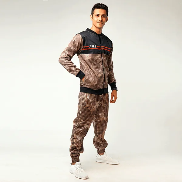 Bronze Camo Jacket And Jogger Pant Track Suit