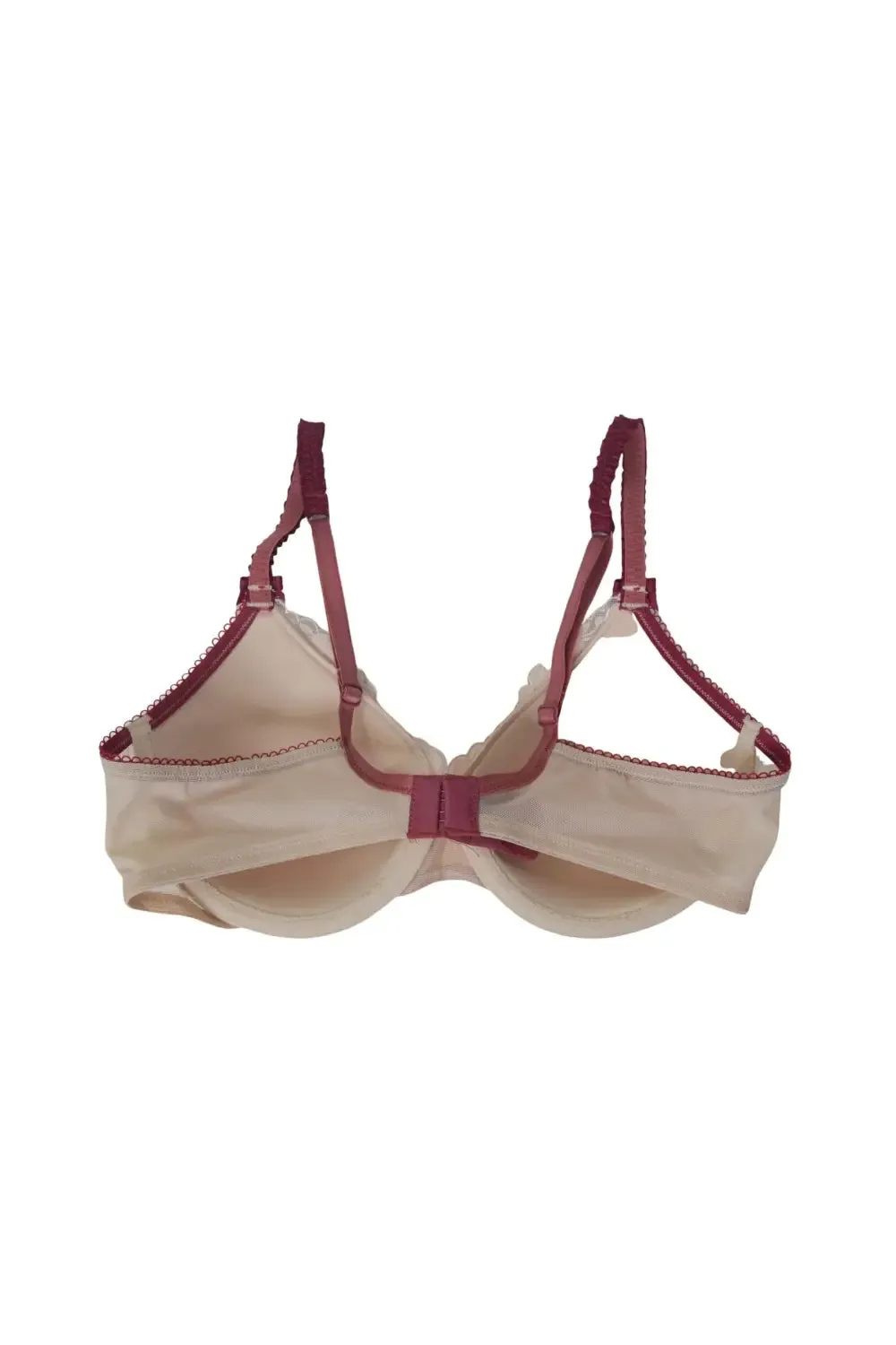 Burgundy Trim Bra & Knickers