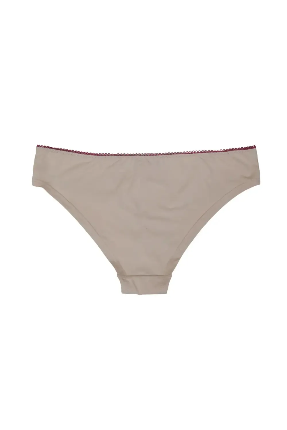 Burgundy Trim Bra & Knickers