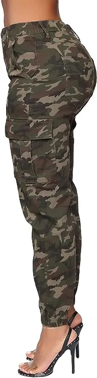 Camouflage High Waist Cargo Pants