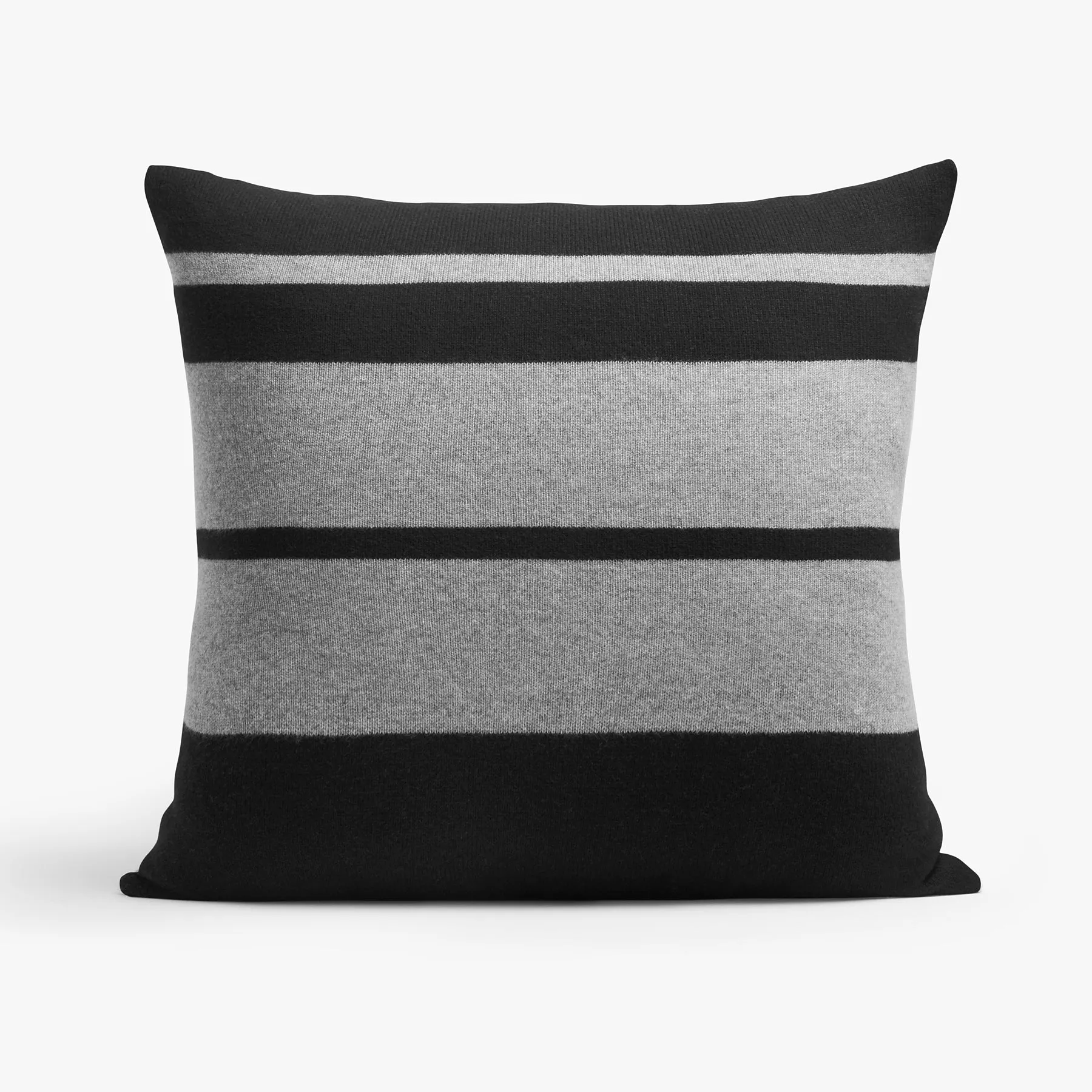 Cashmere Stripe Sham - Black/Heather Grey