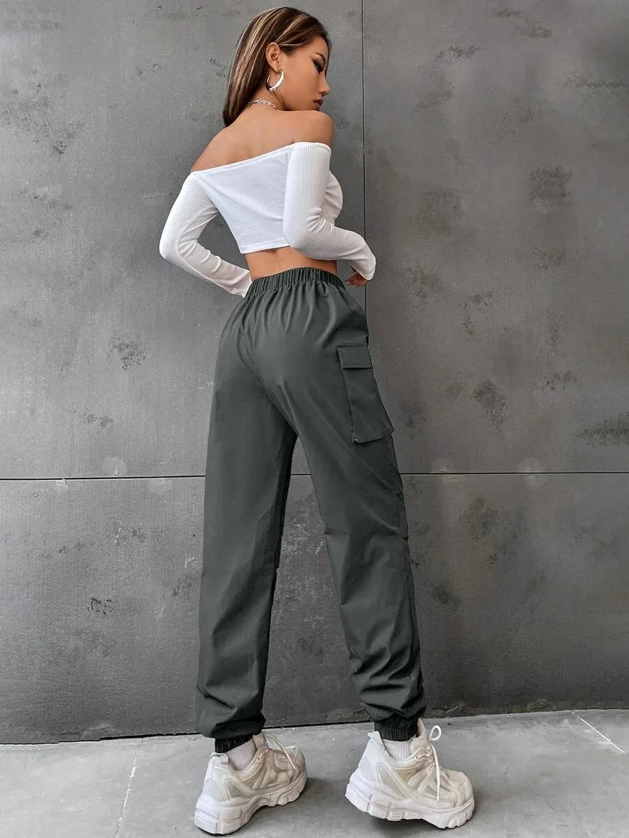 Casual Flap Pocket Side Jogger Pants