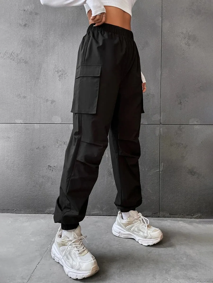 Casual Flap Pocket Side Jogger Pants