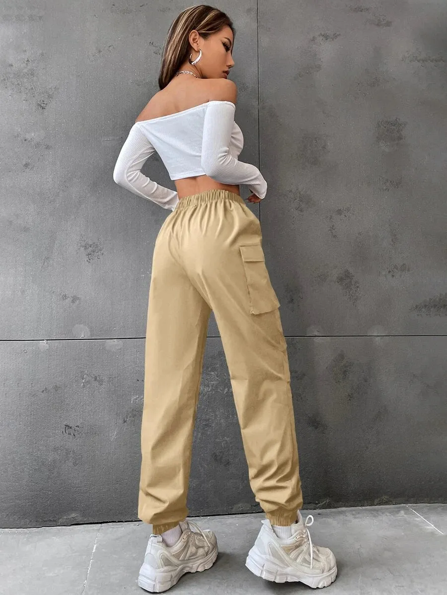 Casual Flap Pocket Side Jogger Pants