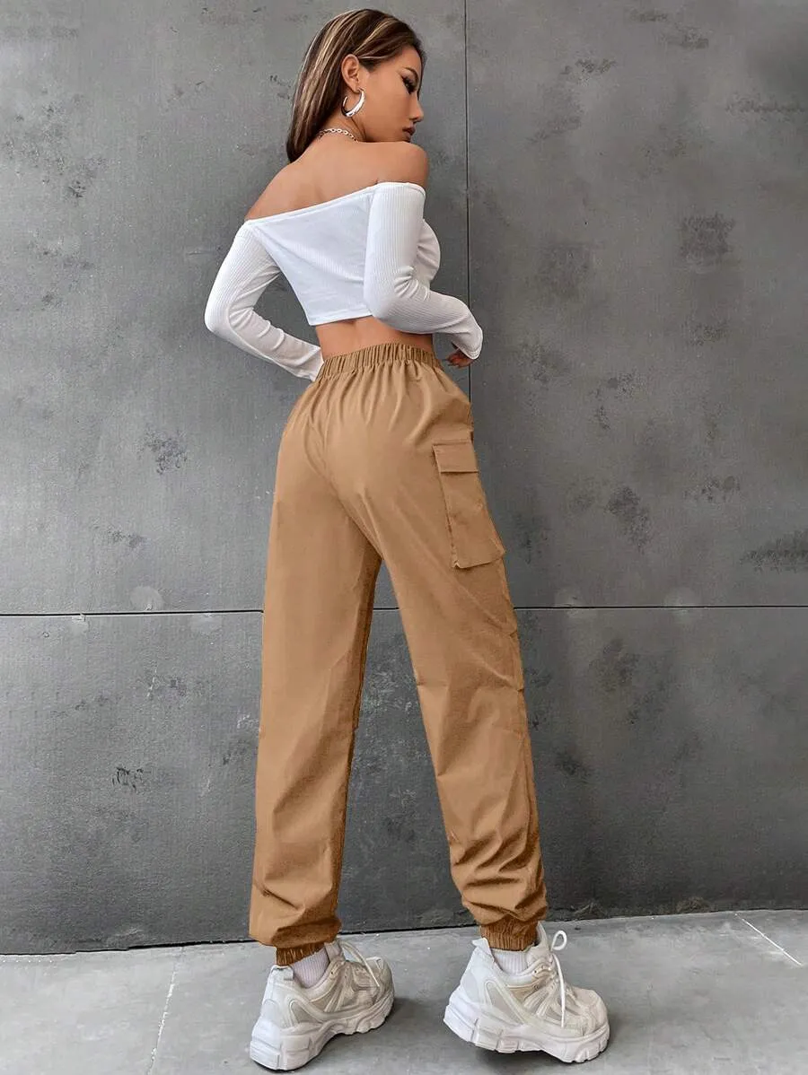 Casual Flap Pocket Side Jogger Pants