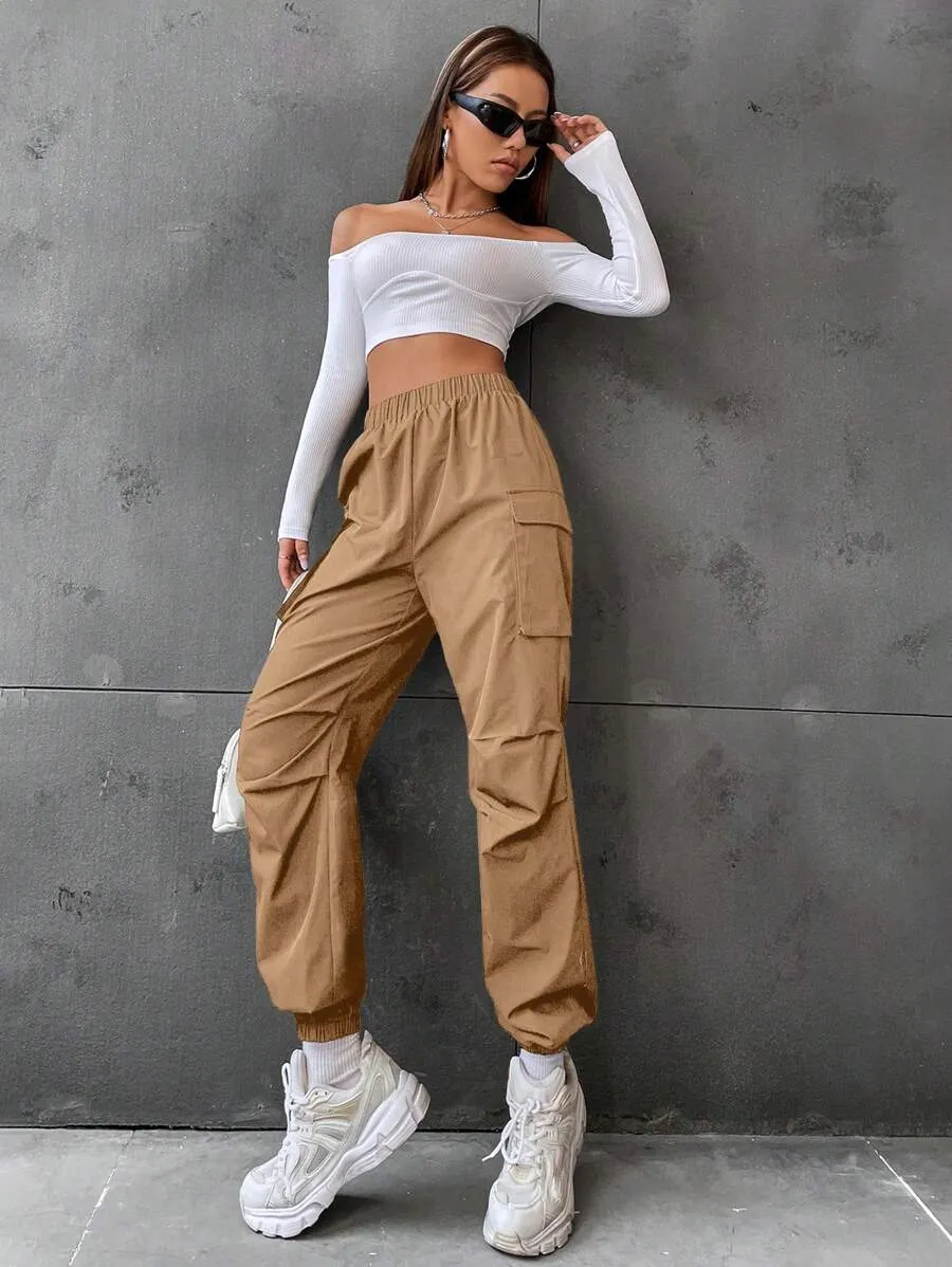 Casual Flap Pocket Side Jogger Pants